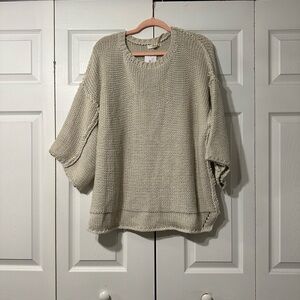 Easel Cream Knit Crew Neck Sweater